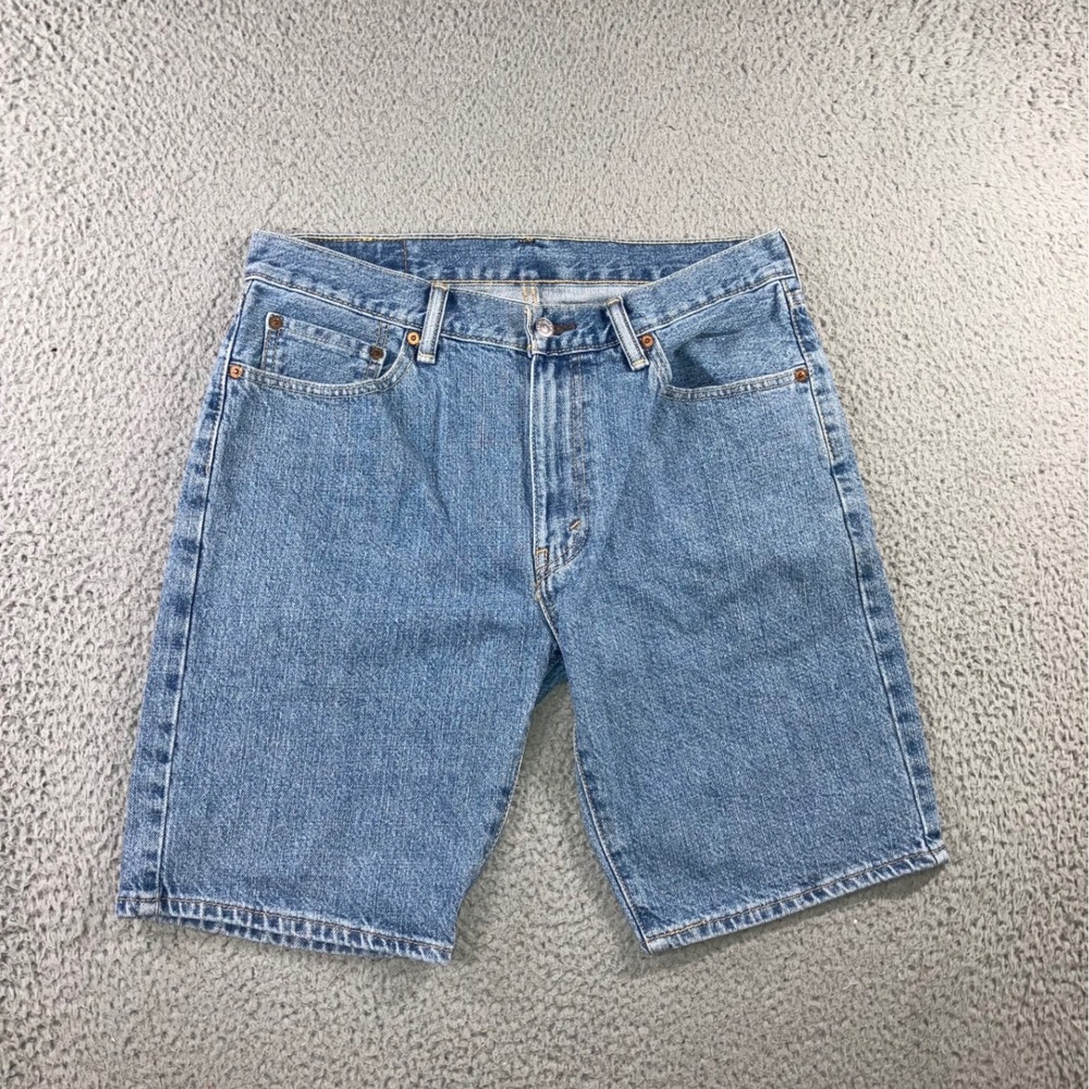 Levis 505 Denim Shorts Men 33 Blue Straight Leg 90s Street Skater Gorpcore‎ y2k